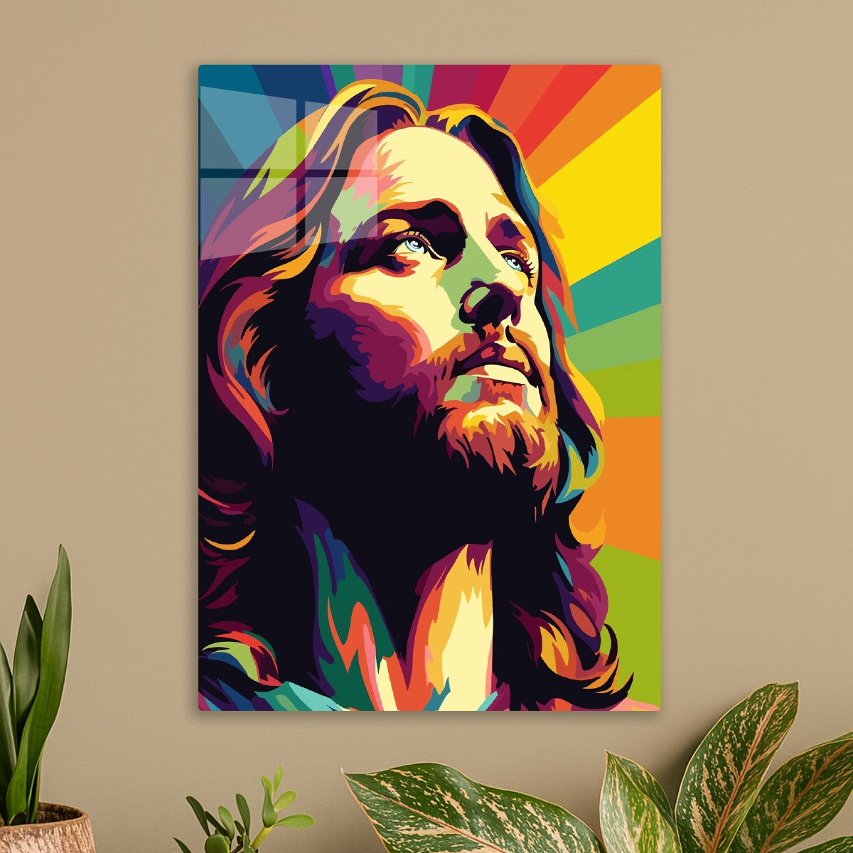 Radiant Pop Art Portrait Jesus