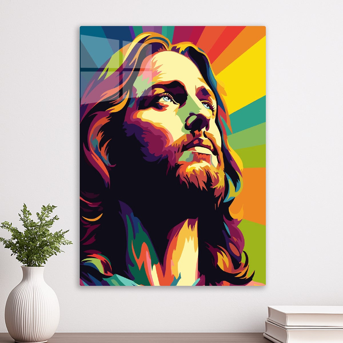 Radiant Pop Art Portrait Jesus