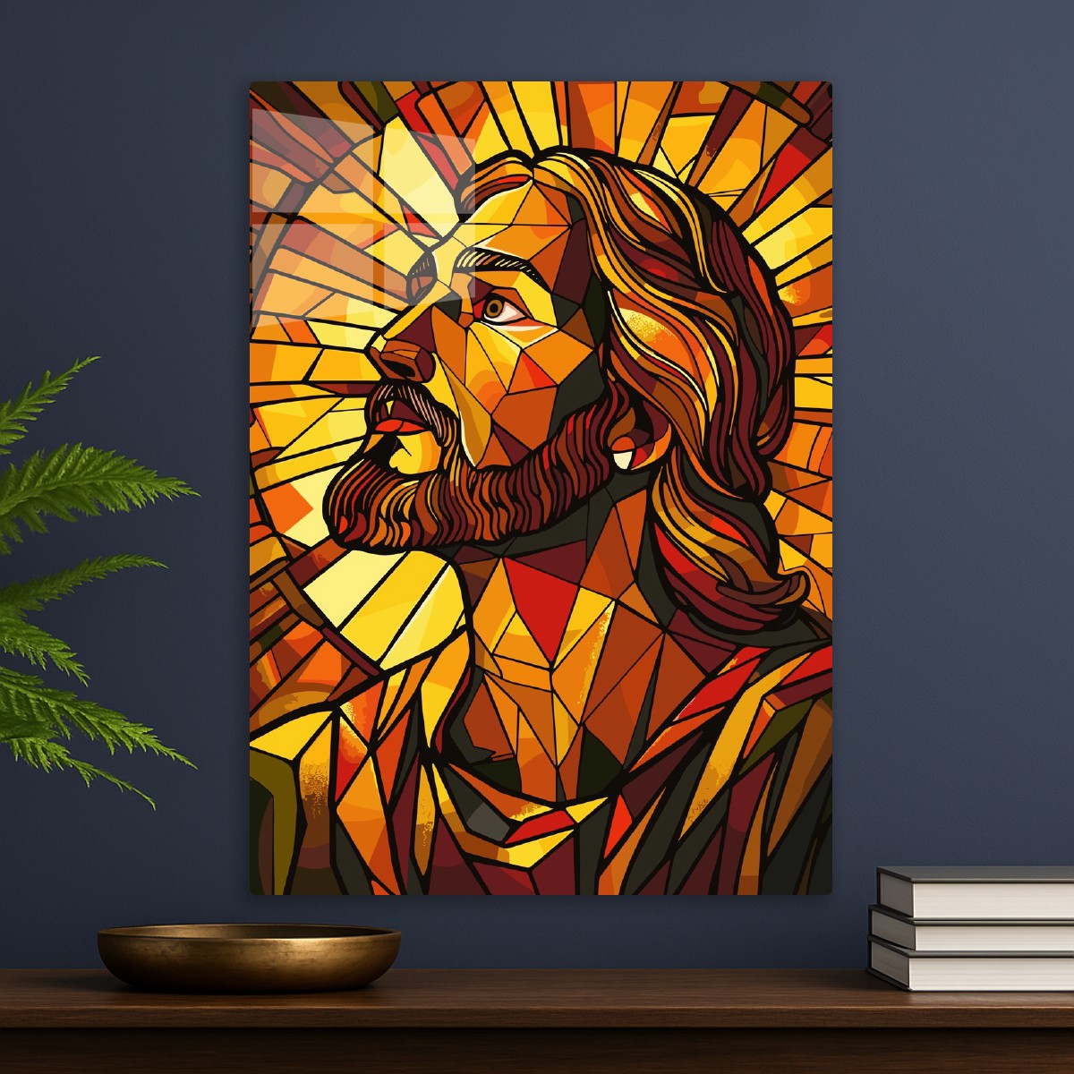 Vibrant Geometric Icon Jesus