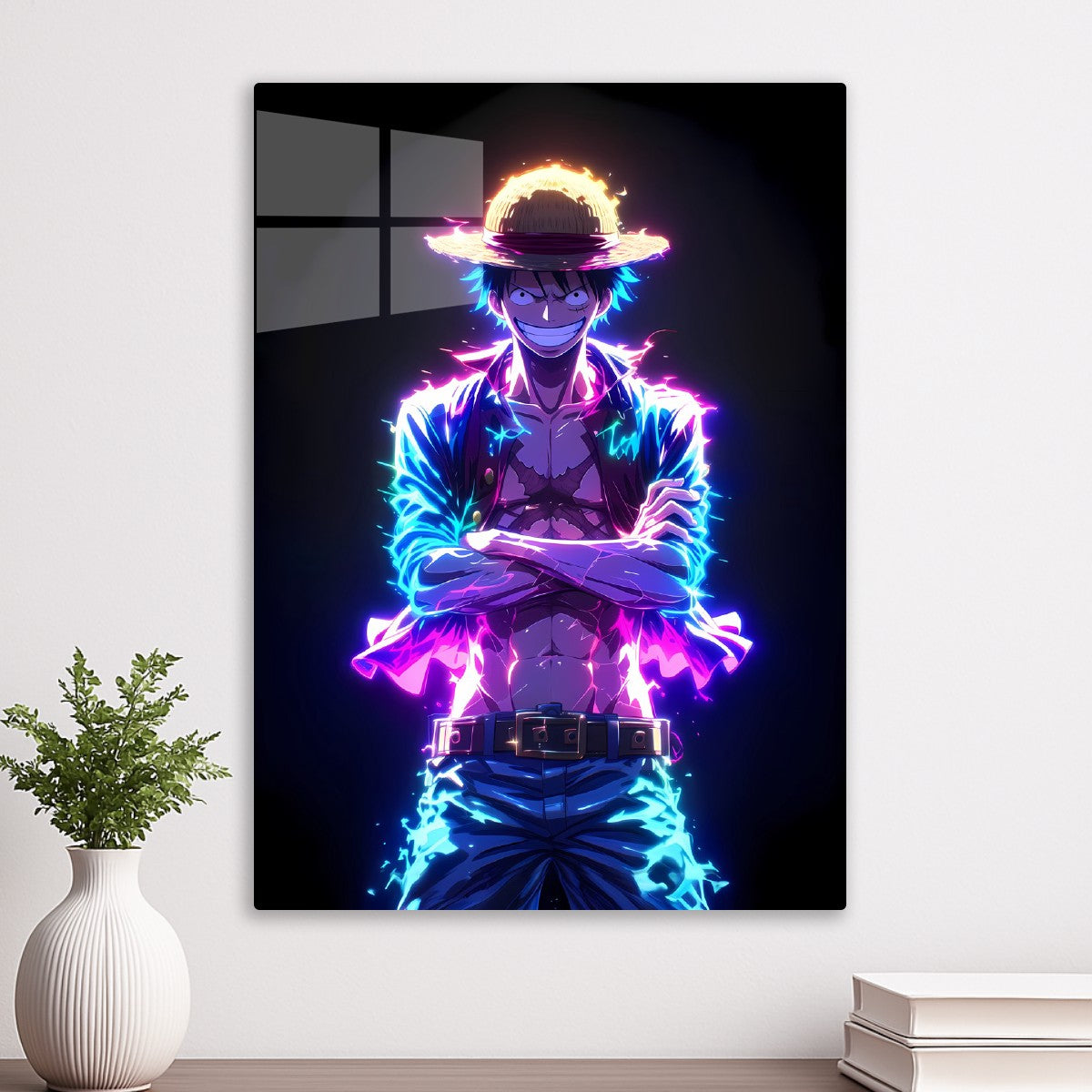 Monkey D Luffy Neon Portrait, One Piece