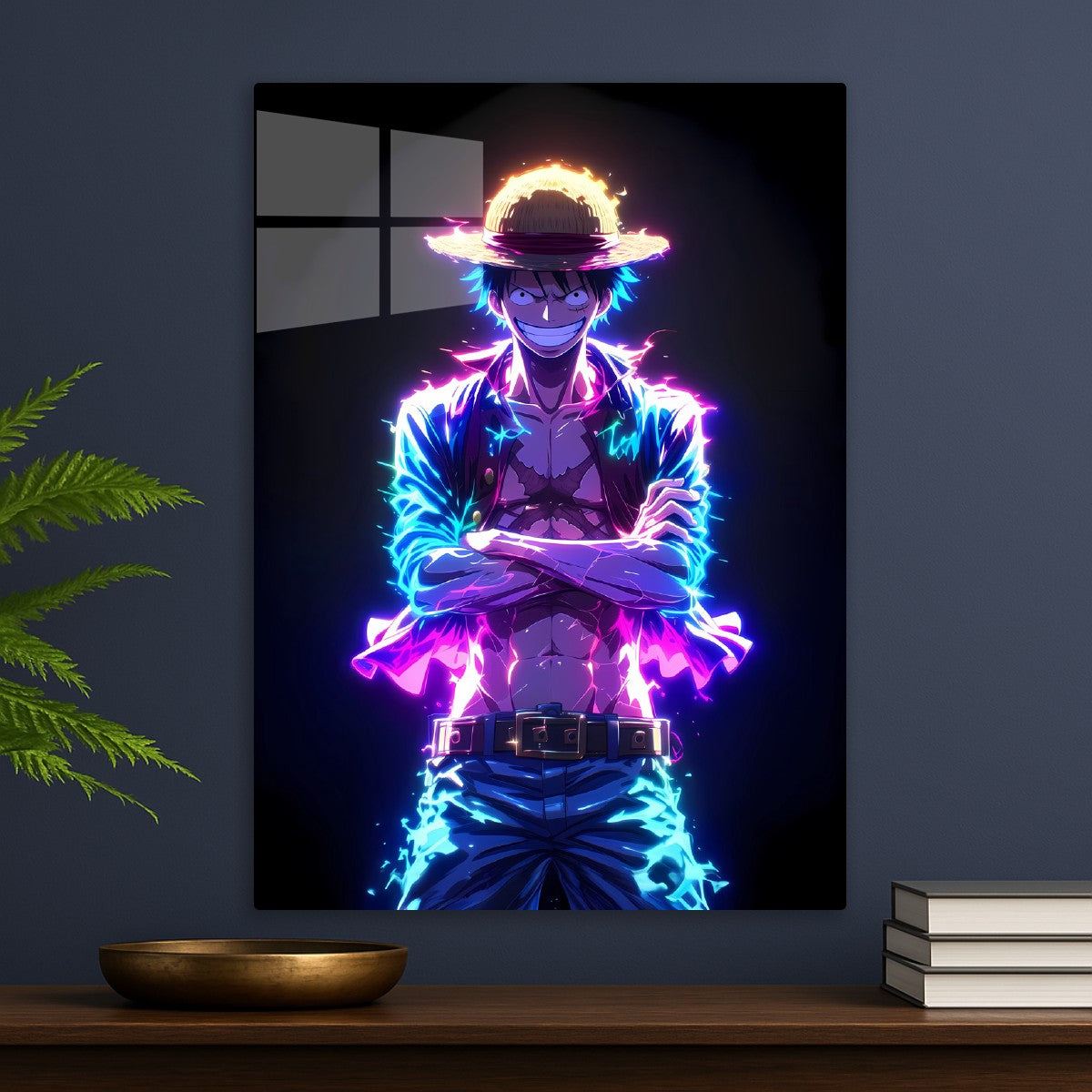 Monkey D Luffy Neon Portrait, One Piece