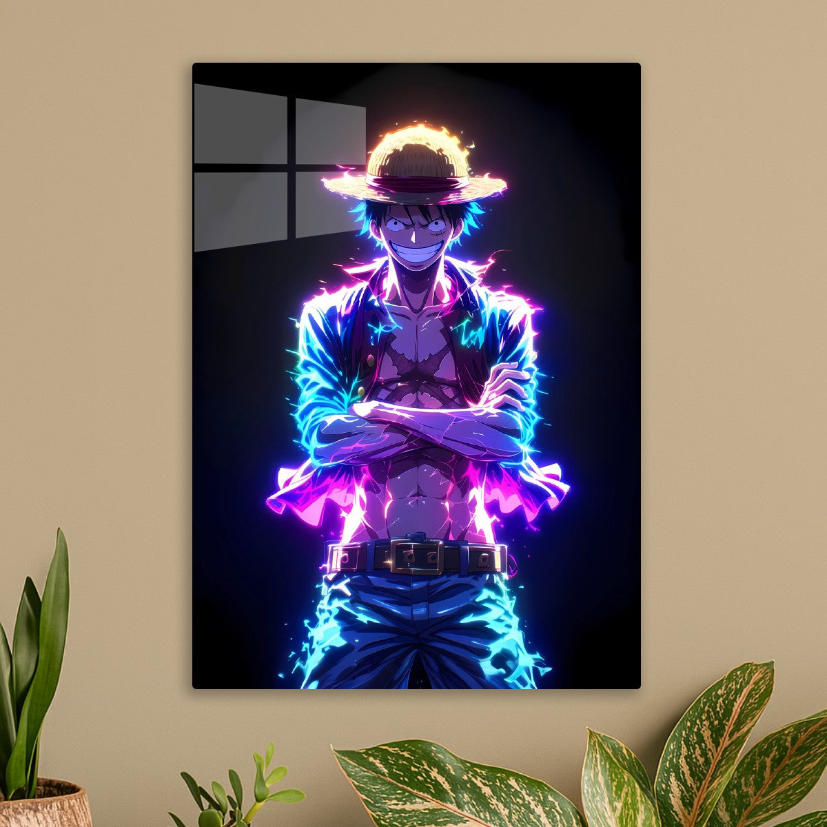 Monkey D Luffy Neon Portrait, One Piece