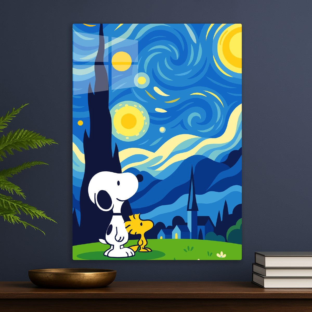 Snoopy and Woodstock Starry Night