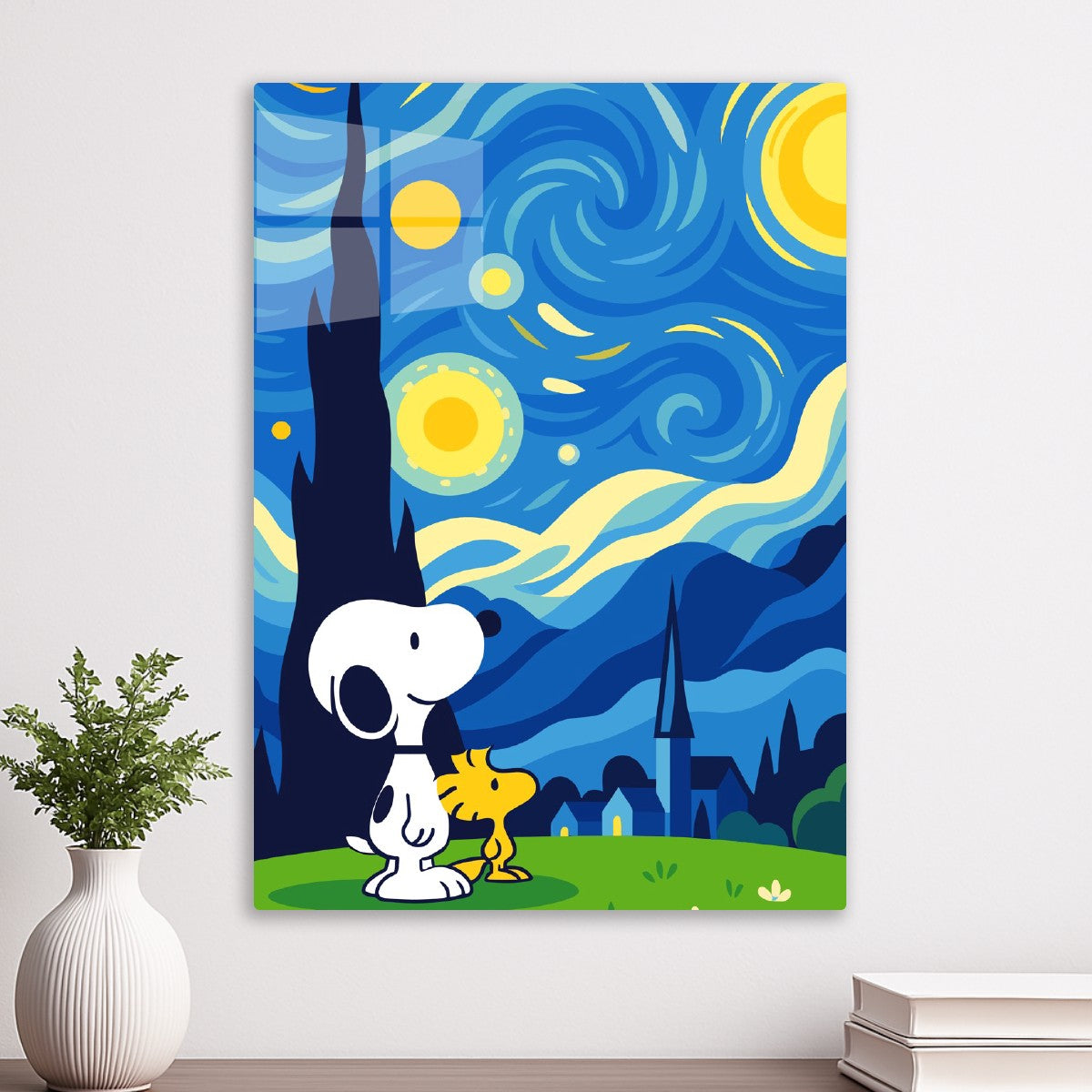 Snoopy and Woodstock Starry Night