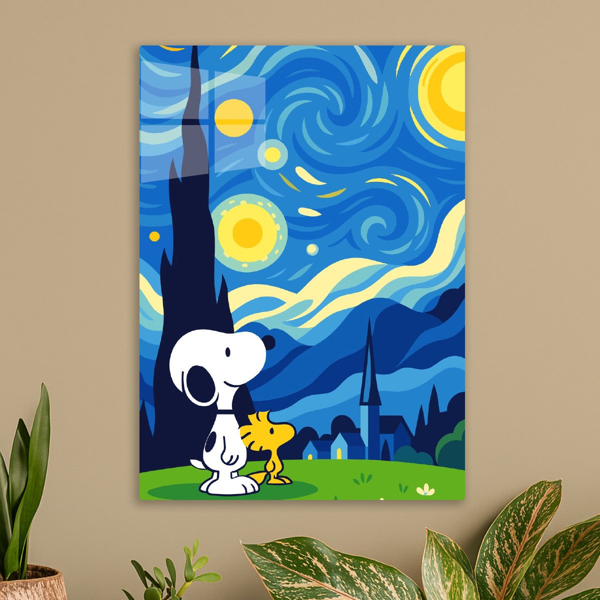 Snoopy and Woodstock Starry Night
