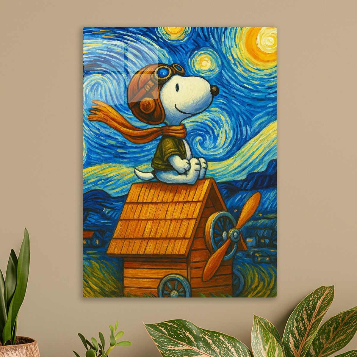 Snoopy Beagle Dog Starry Night