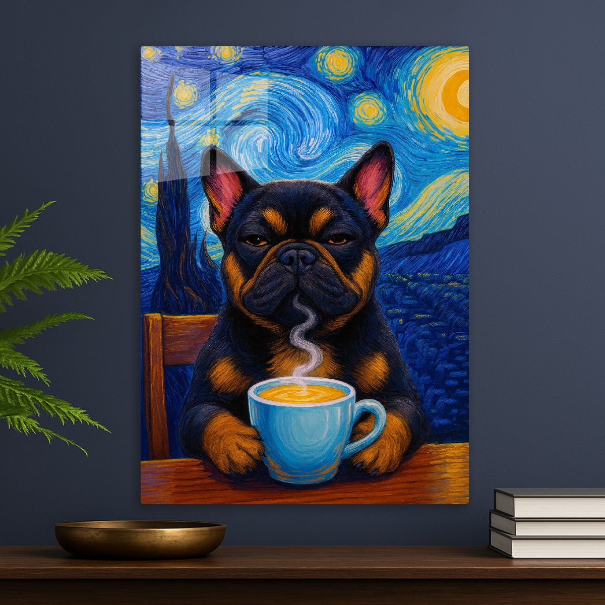 Frenchies Bull Dog Coffee Starry Night