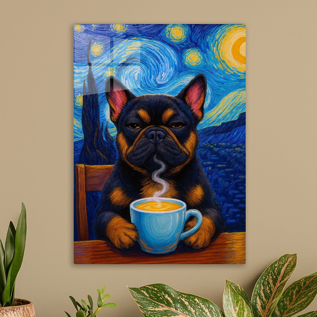 Frenchies Bull Dog Coffee Starry Night