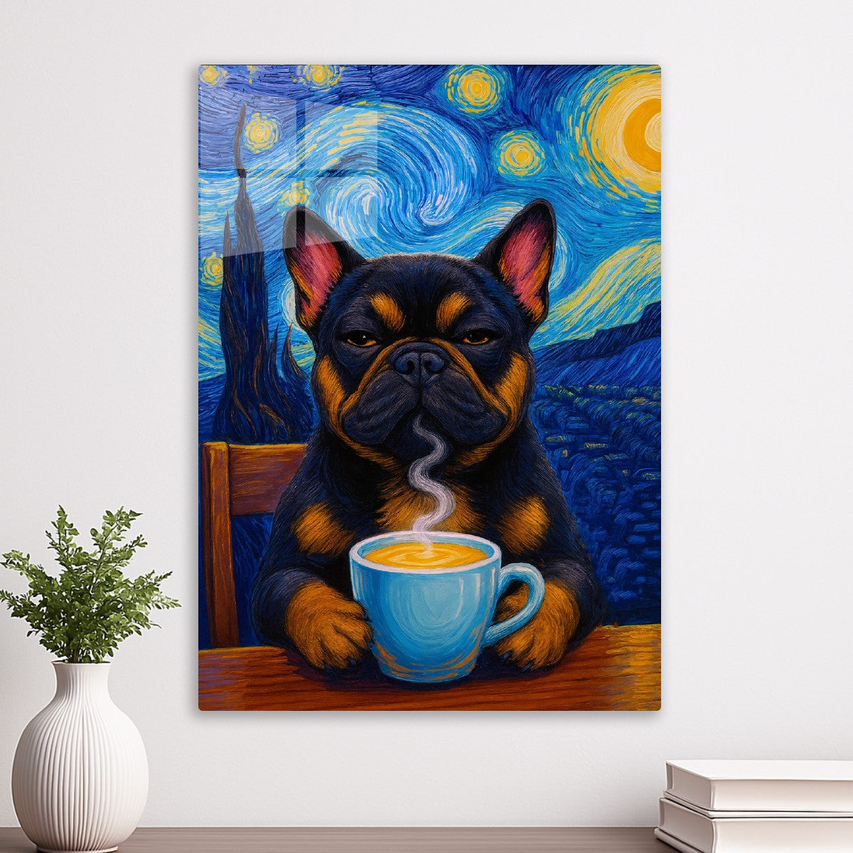 Frenchies Bull Dog Coffee Starry Night