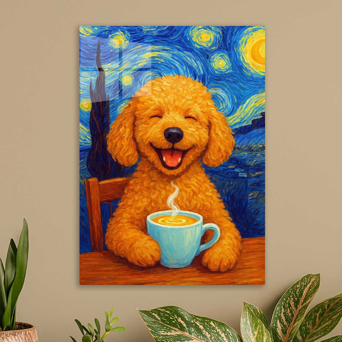 Poodle Coffee Starry Night