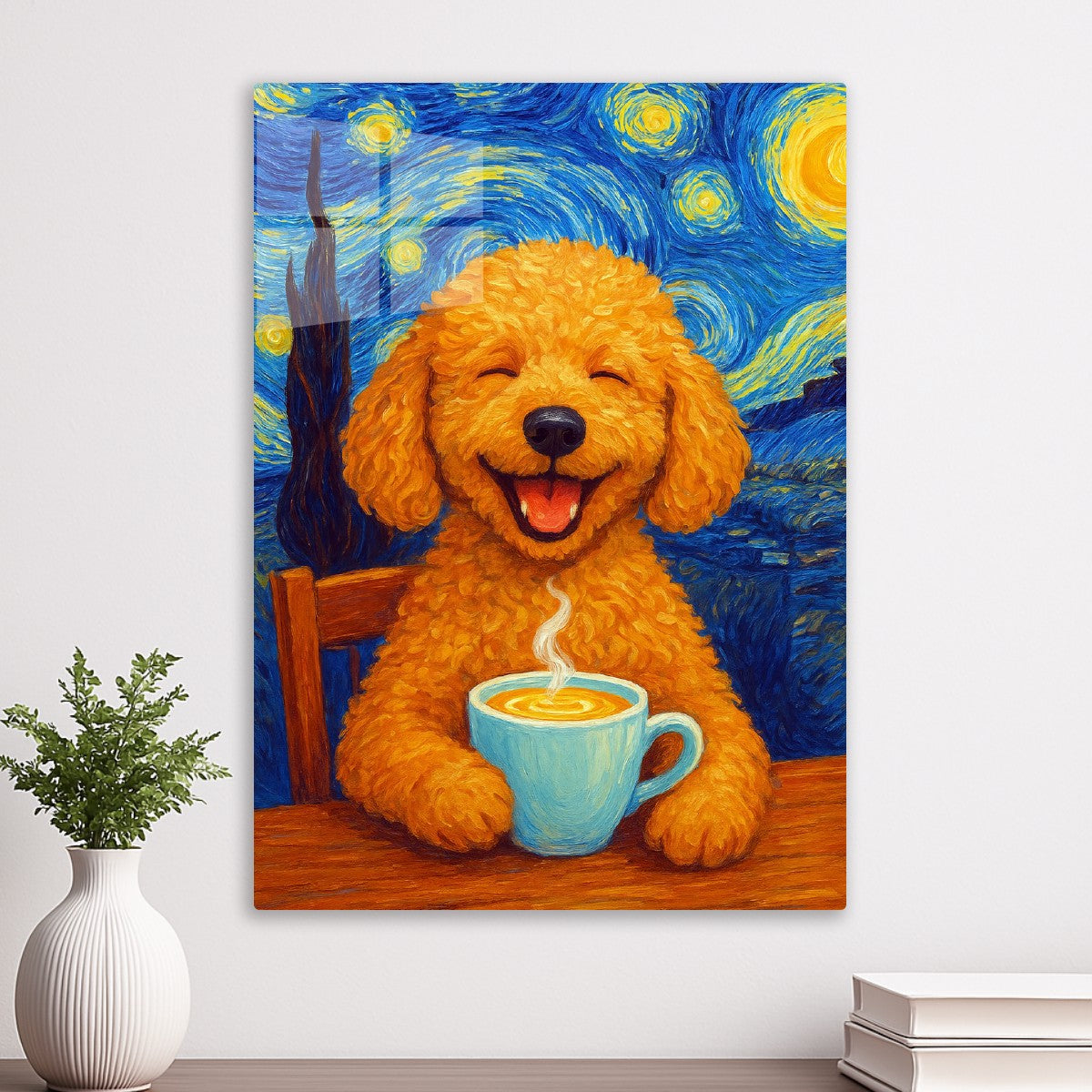 Poodle Coffee Starry Night