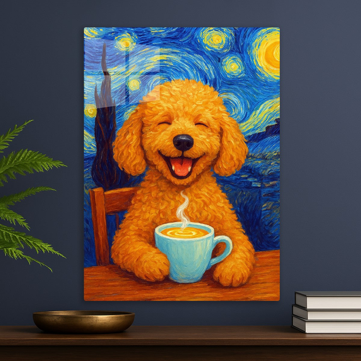Poodle Coffee Starry Night