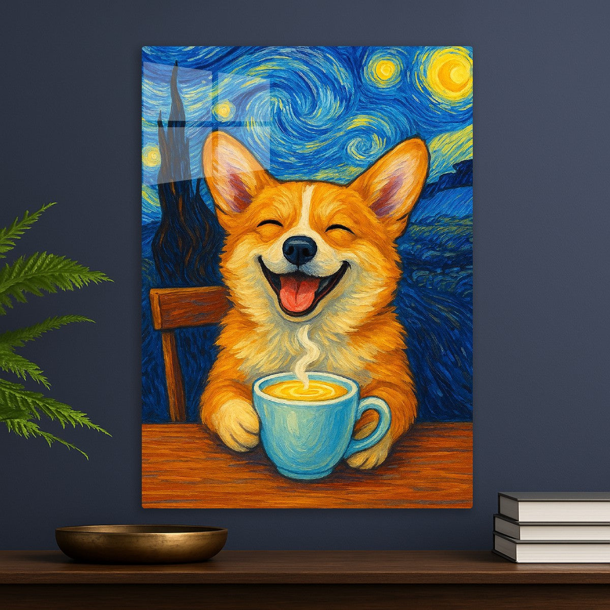 Corgi Coffee Starry Night
