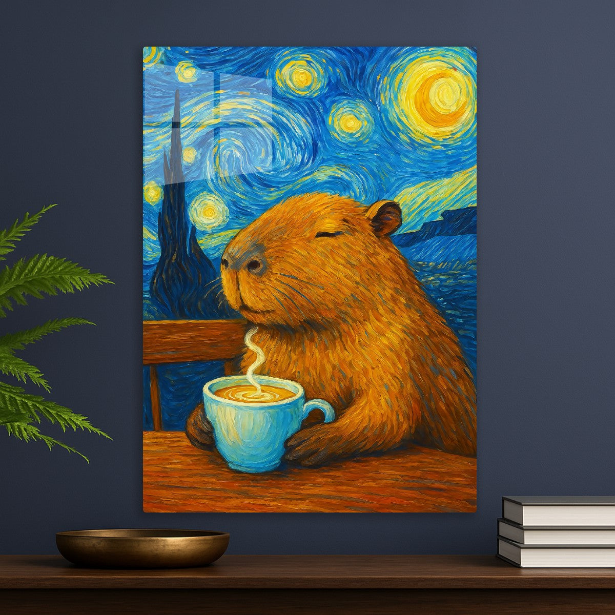 Capybara Coffee Starry Night