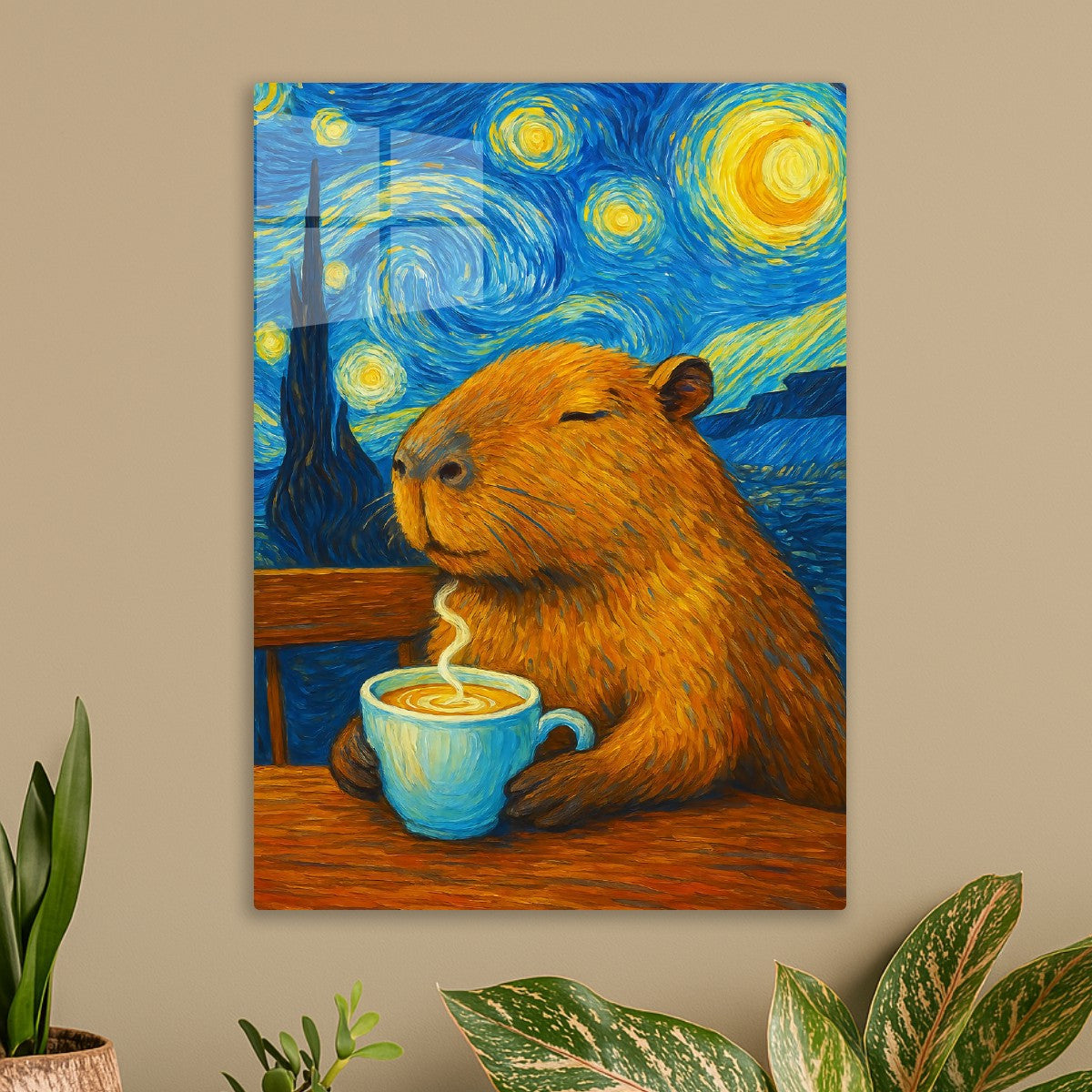 Capybara Coffee Starry Night