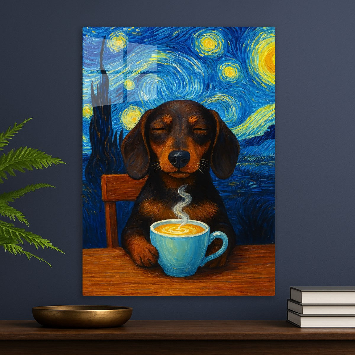Dachshund Coffee Starry Night 