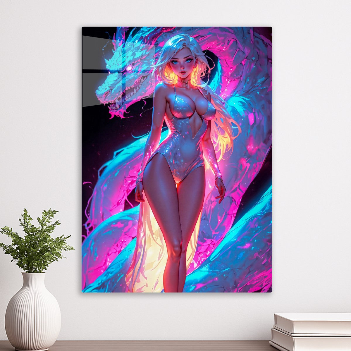 Neon Dragon Woman