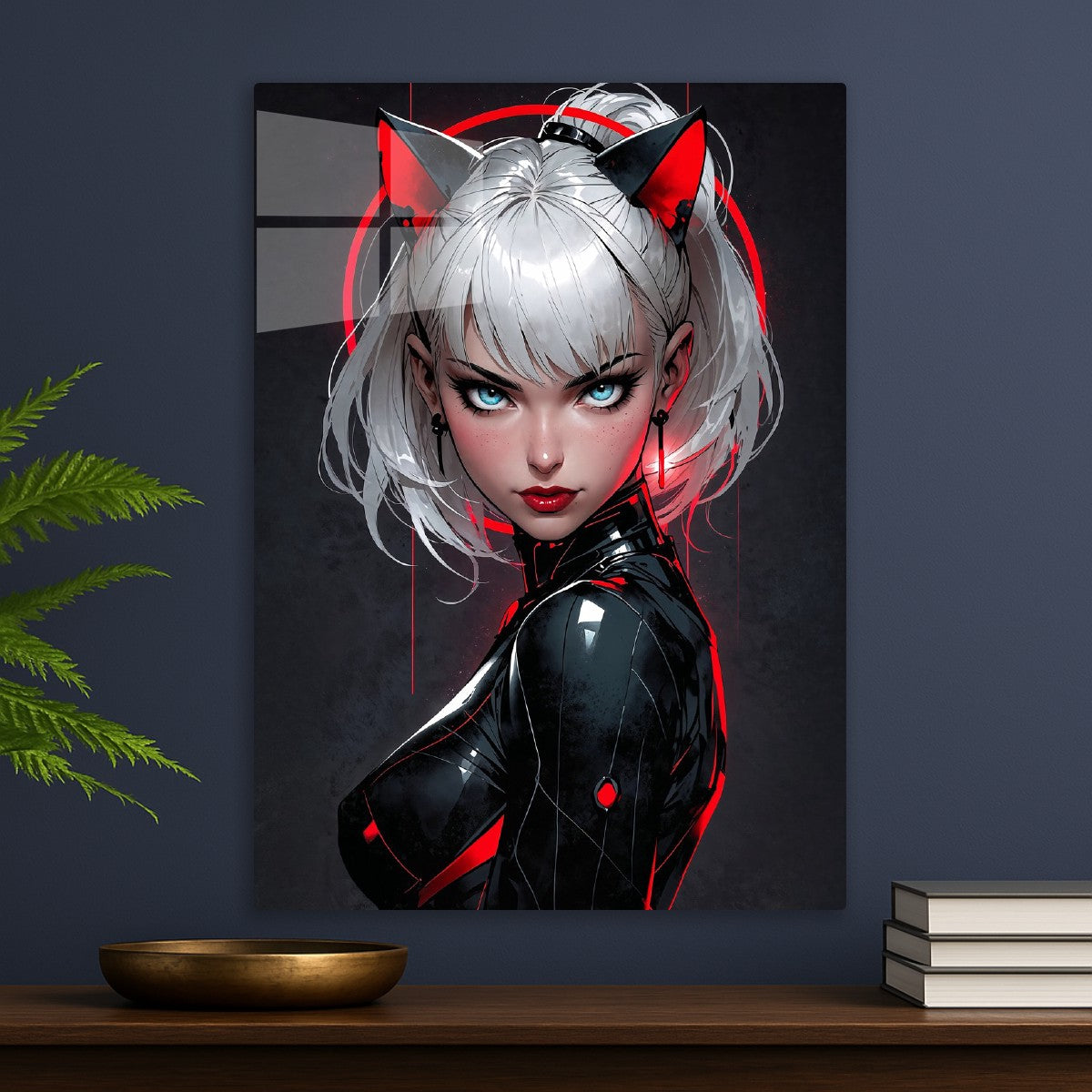 Hot Cyberpunk Catgirl Portrait
