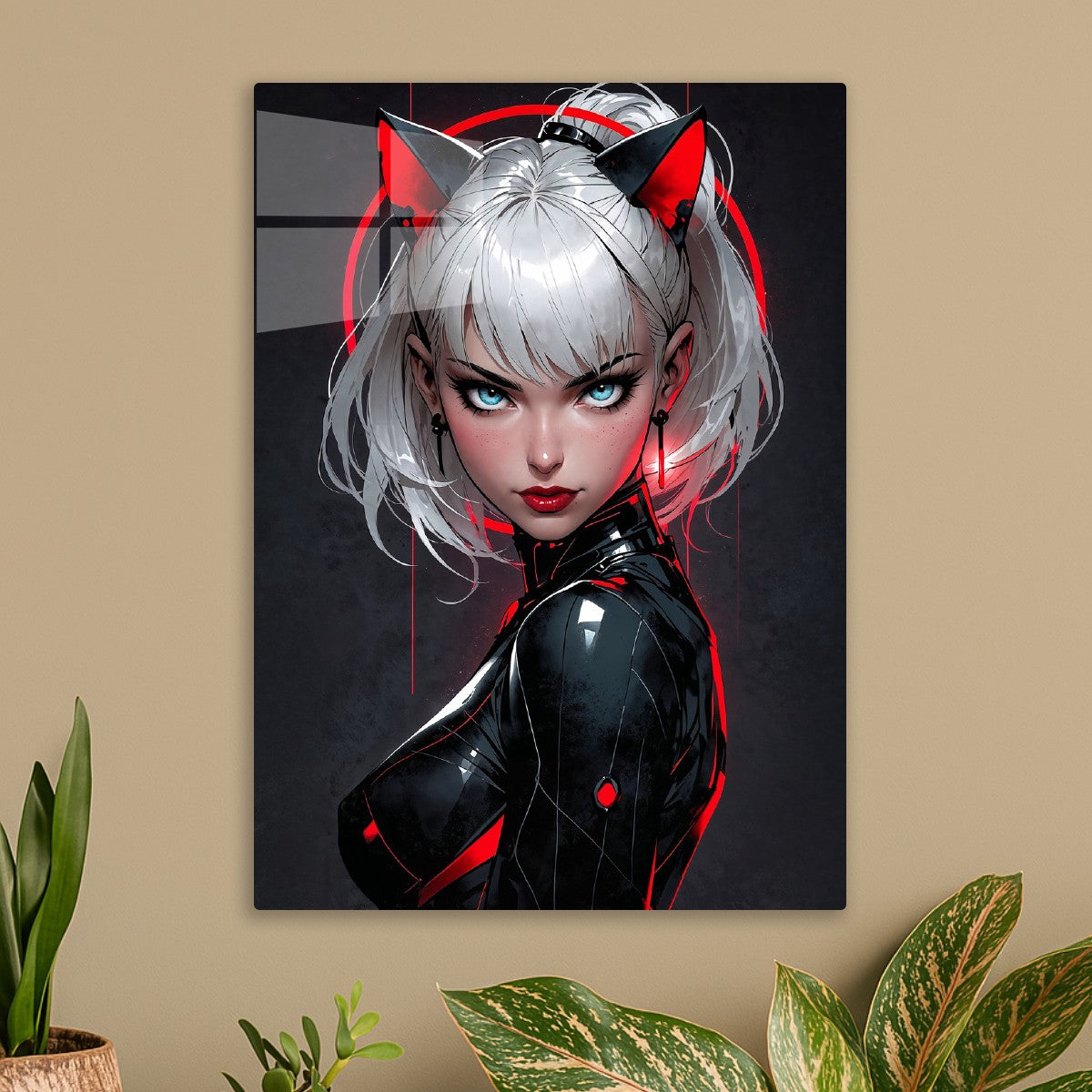 Hot Cyberpunk Catgirl Portrait