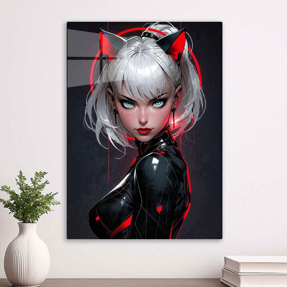 Hot Cyberpunk Catgirl Portrait