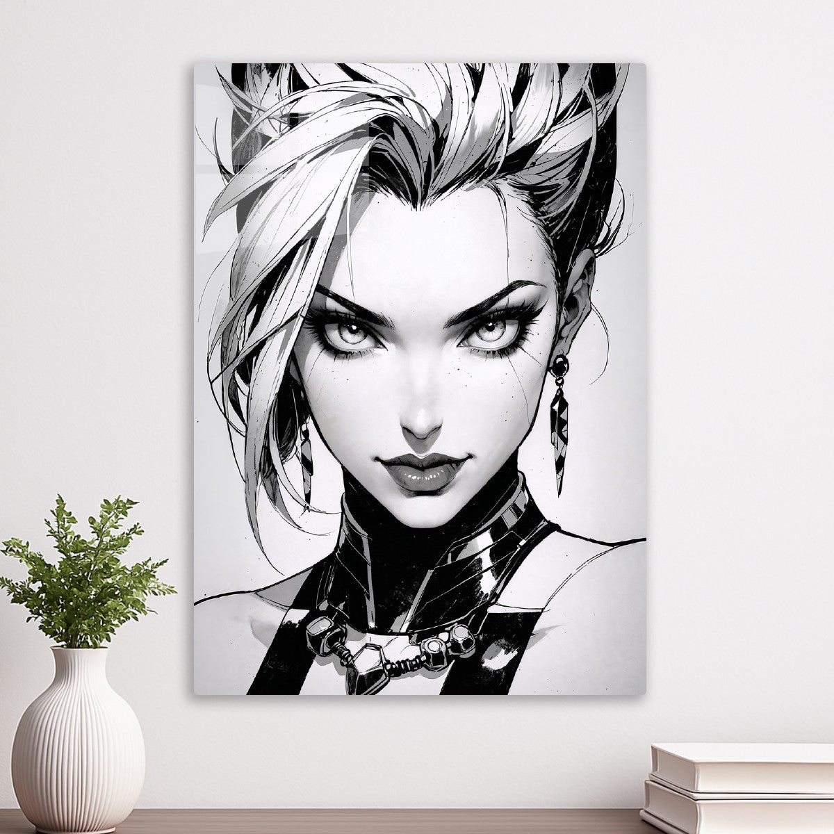 Black and White Manga Girl Por