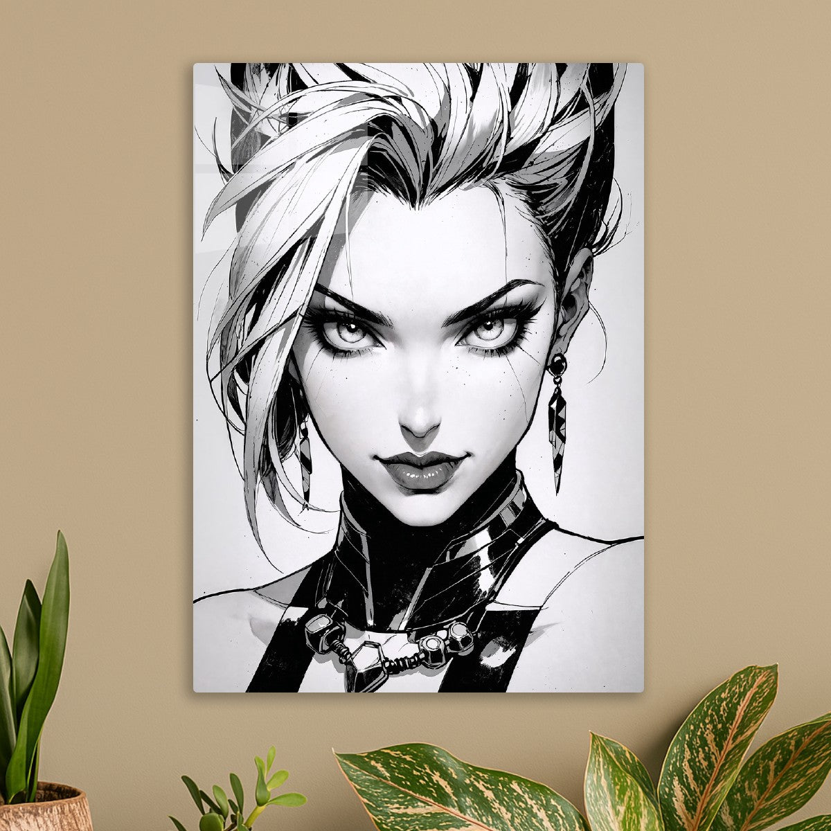 Black and White Manga Girl Por