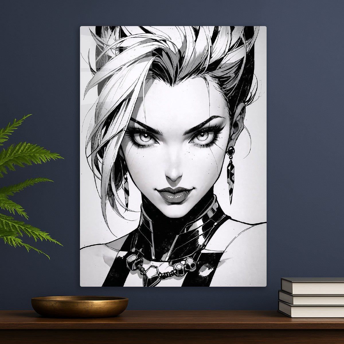 Black and White Manga Girl Por