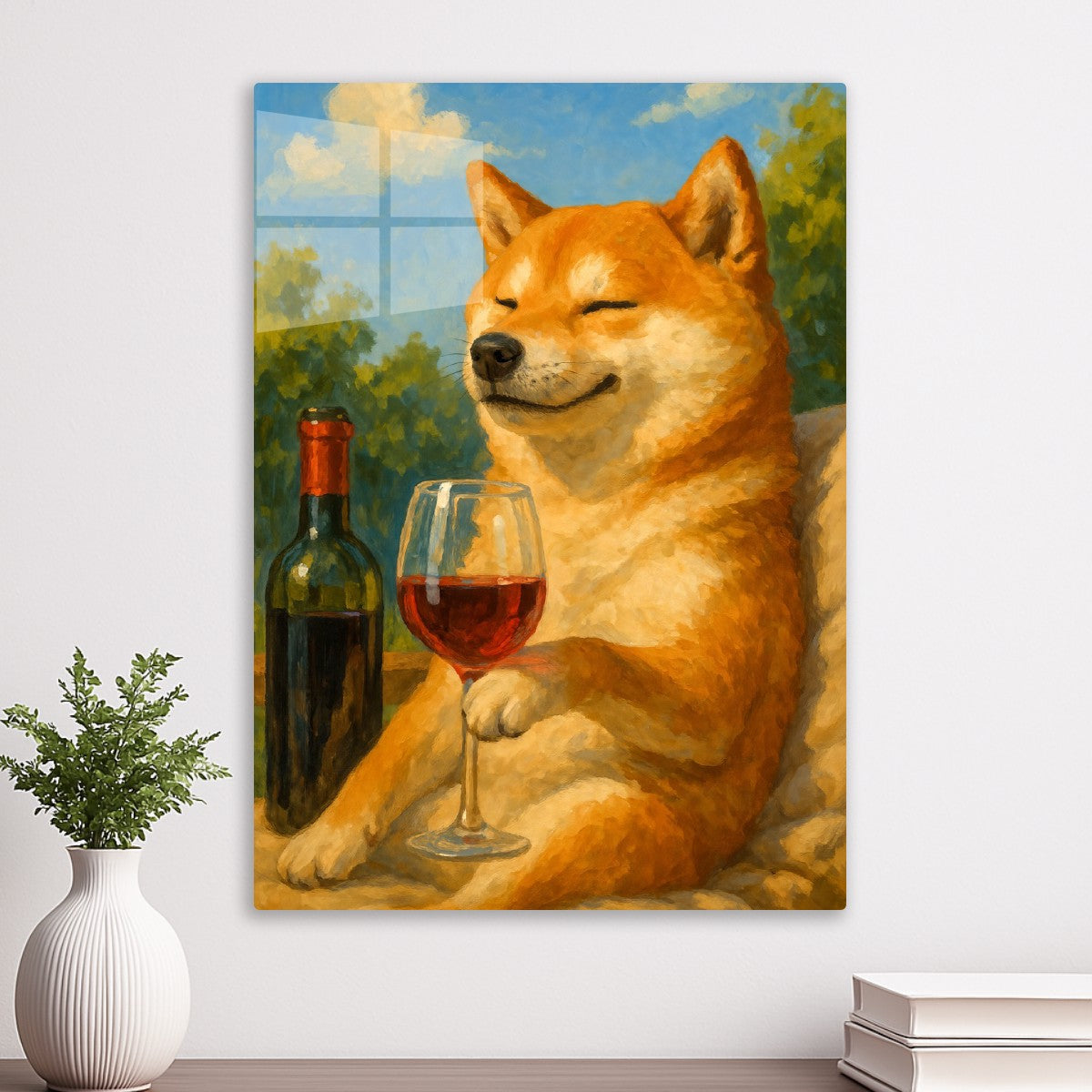 Shiba Inu Wine Time Funny Doge