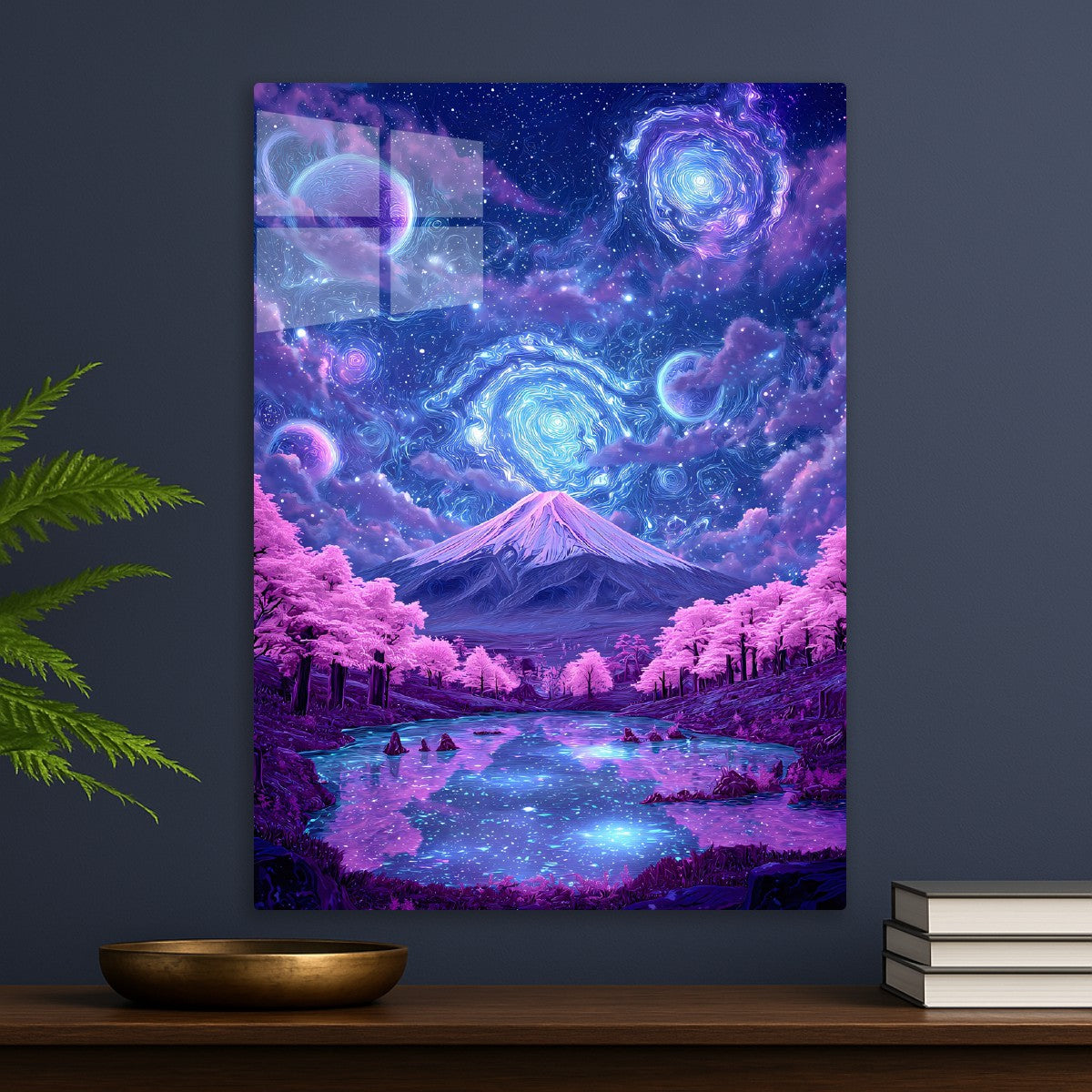 Mount Fuji Cherry Blossom Starry Night