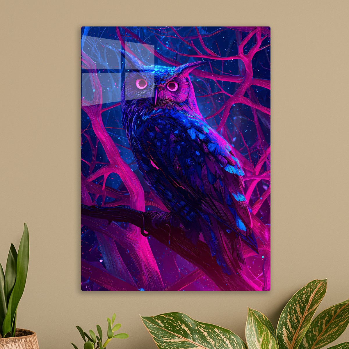 Owl Fantasy Horror Neon