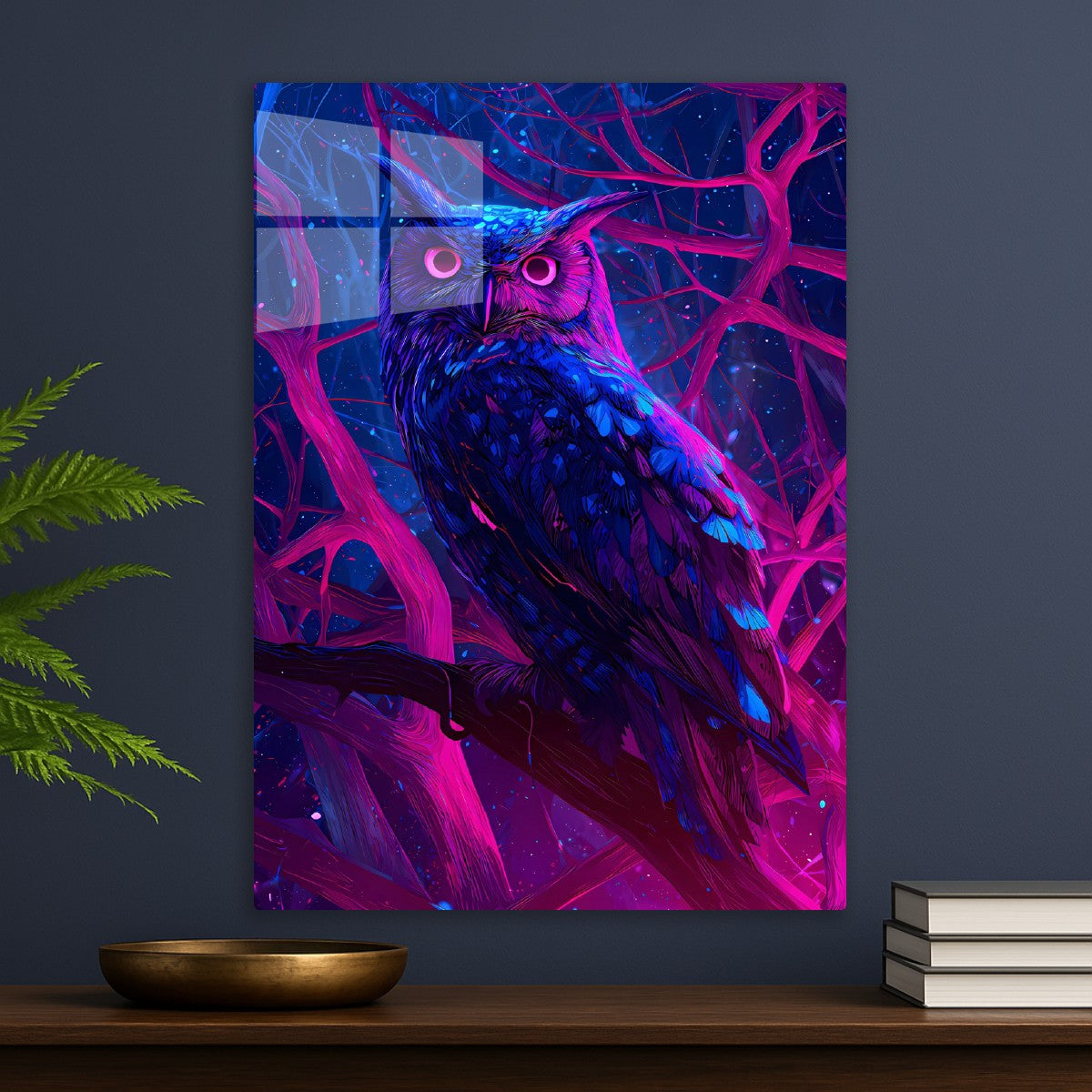 Owl Fantasy Horror Neon