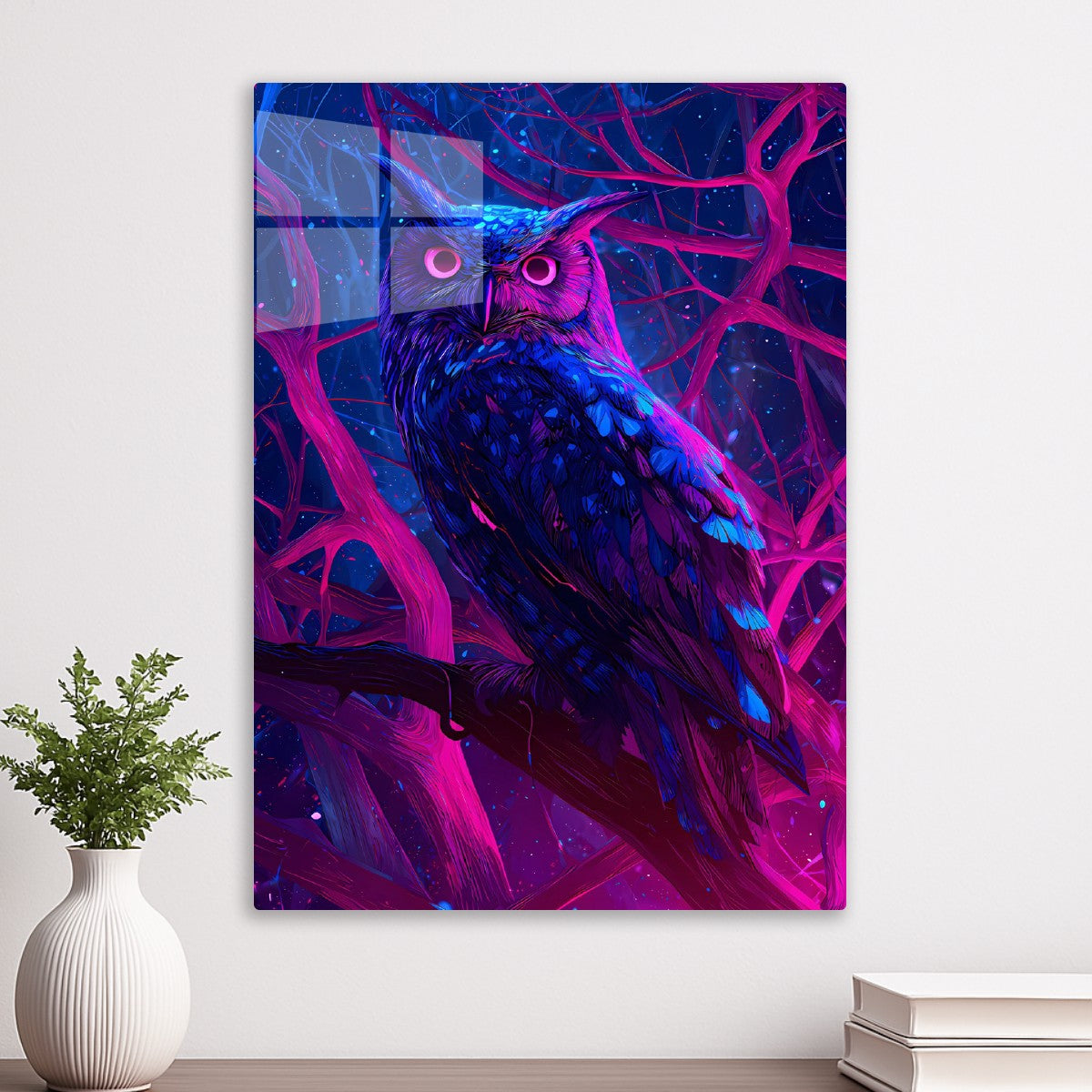 Owl Fantasy Horror Neon