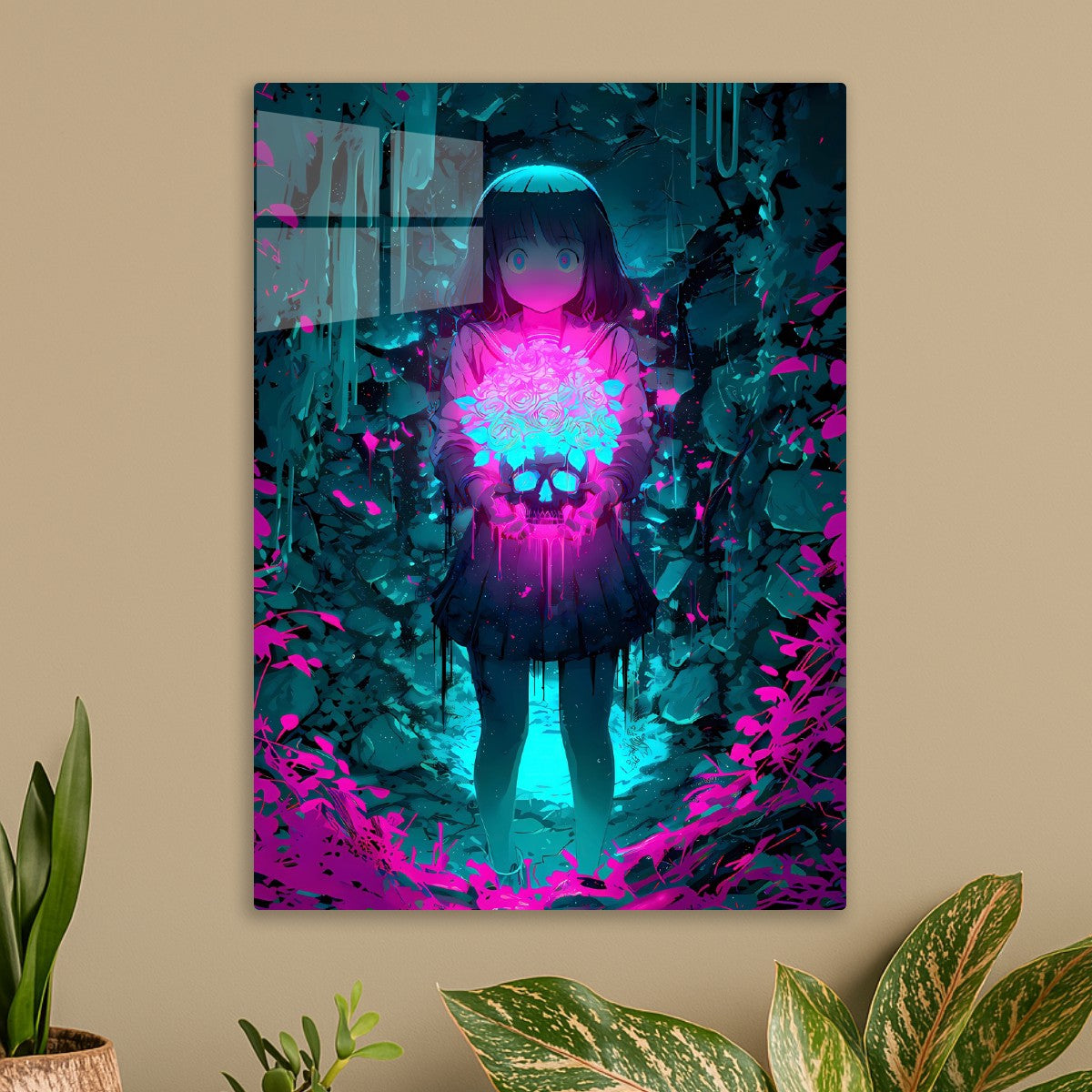 Anime Fantasy Neon Flowers