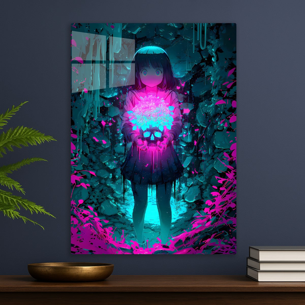 Anime Fantasy Neon Flowers