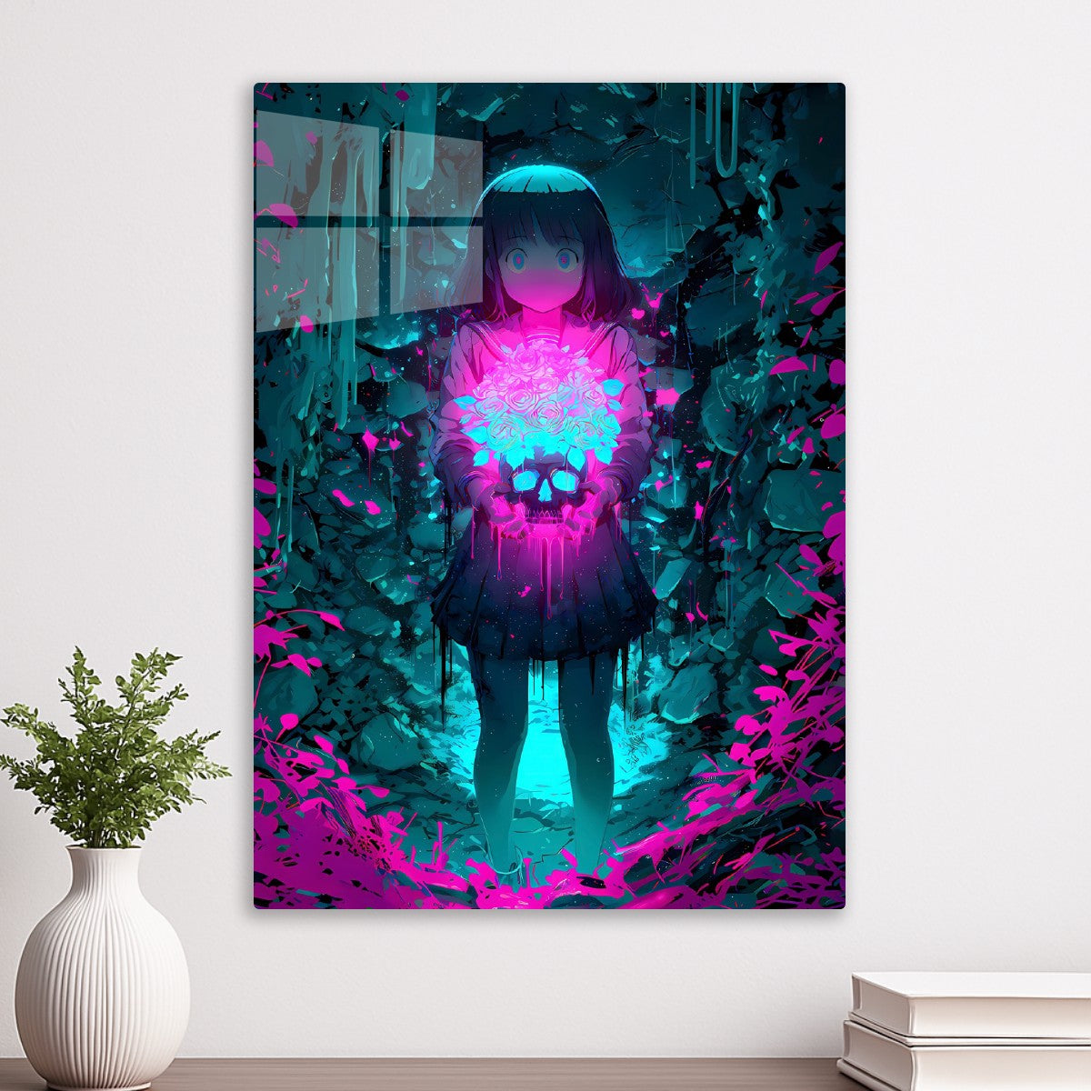 Anime Fantasy Neon Flowers