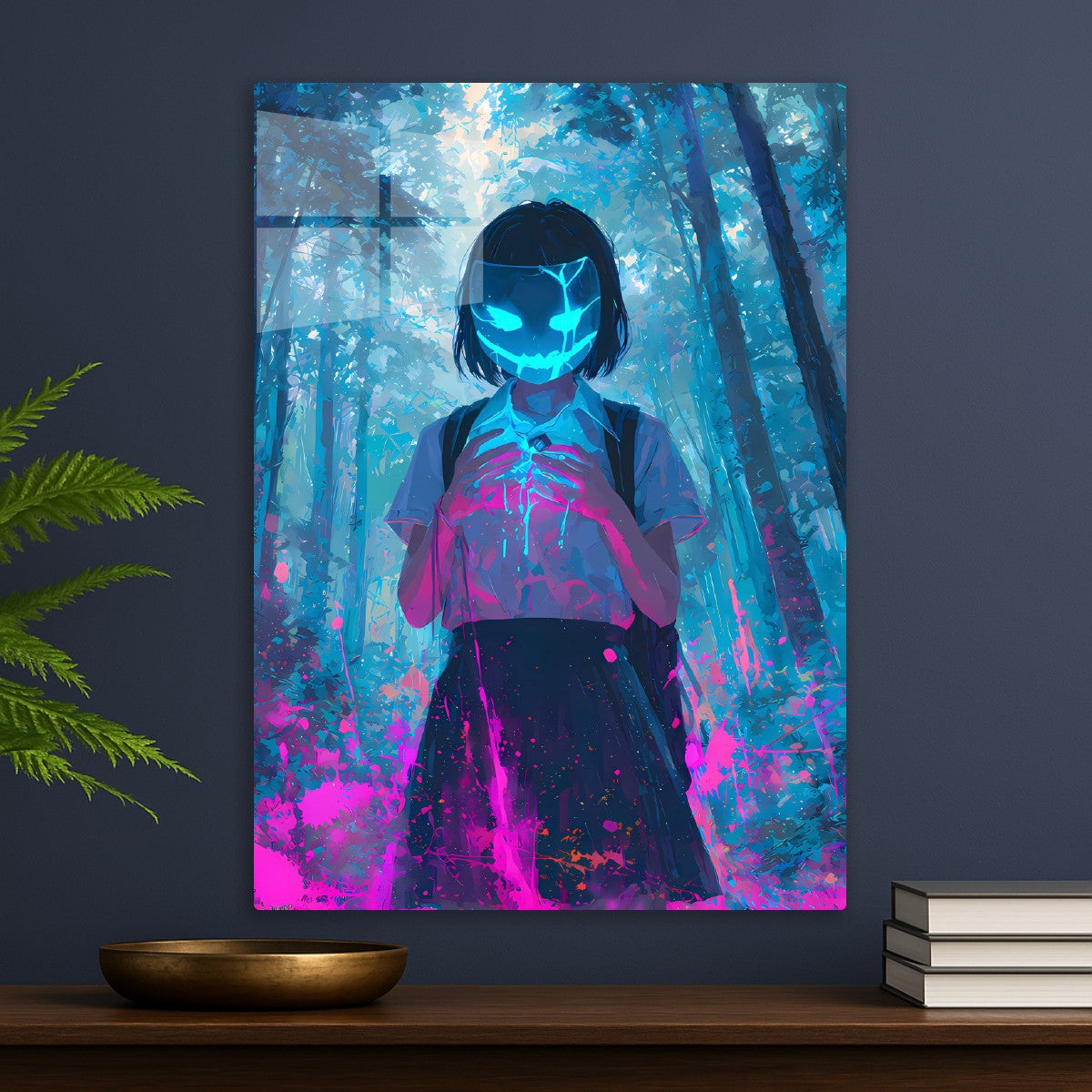 Neon Anime Girl Horror 