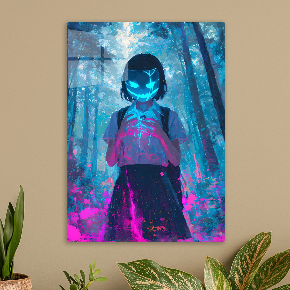 Neon Anime Girl Horror 