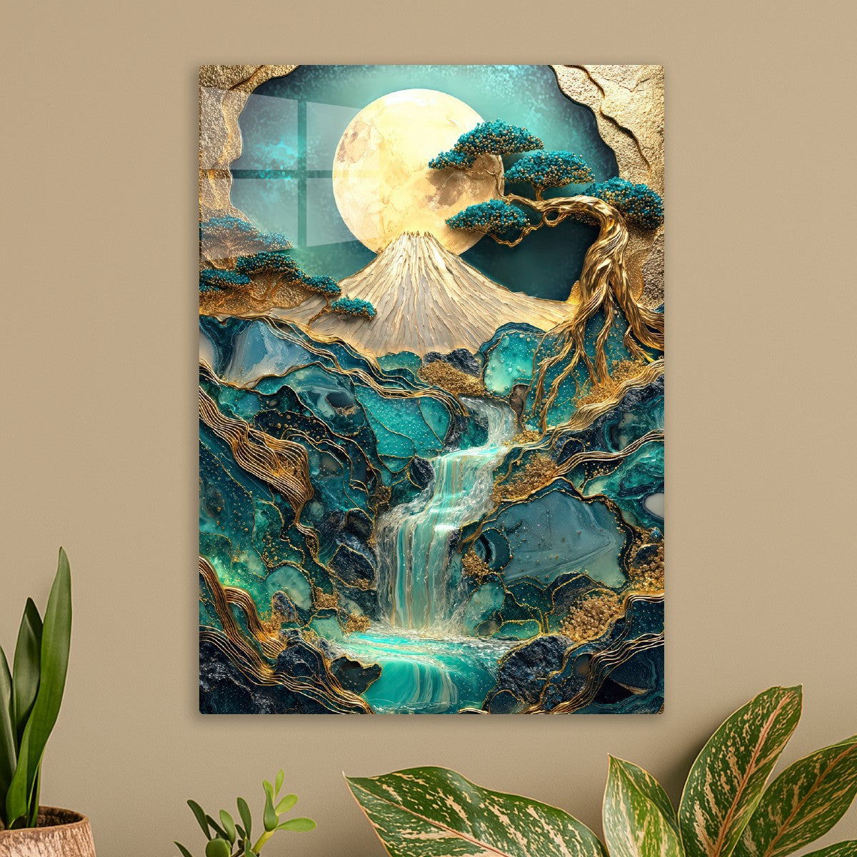 Golden Sun Japanese Landscape