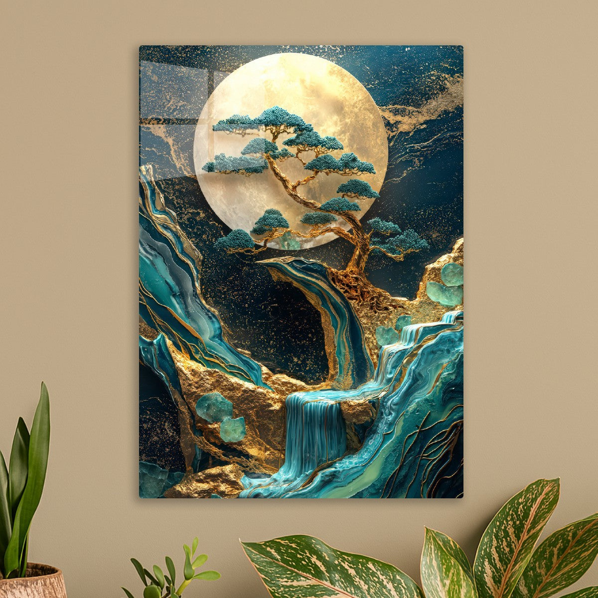 Golden Sun Japanese Tree Landscape