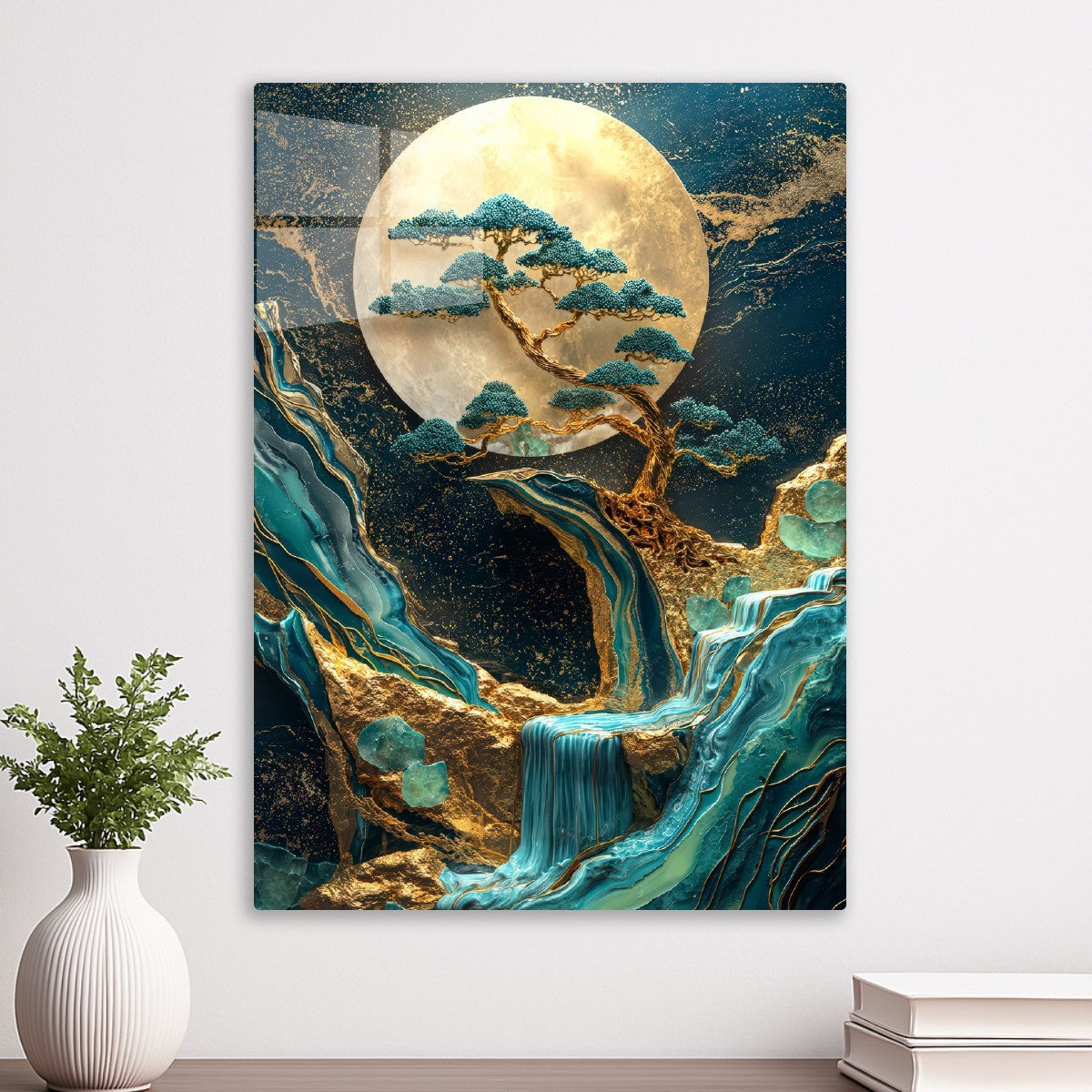 Golden Sun Japanese Tree Landscape