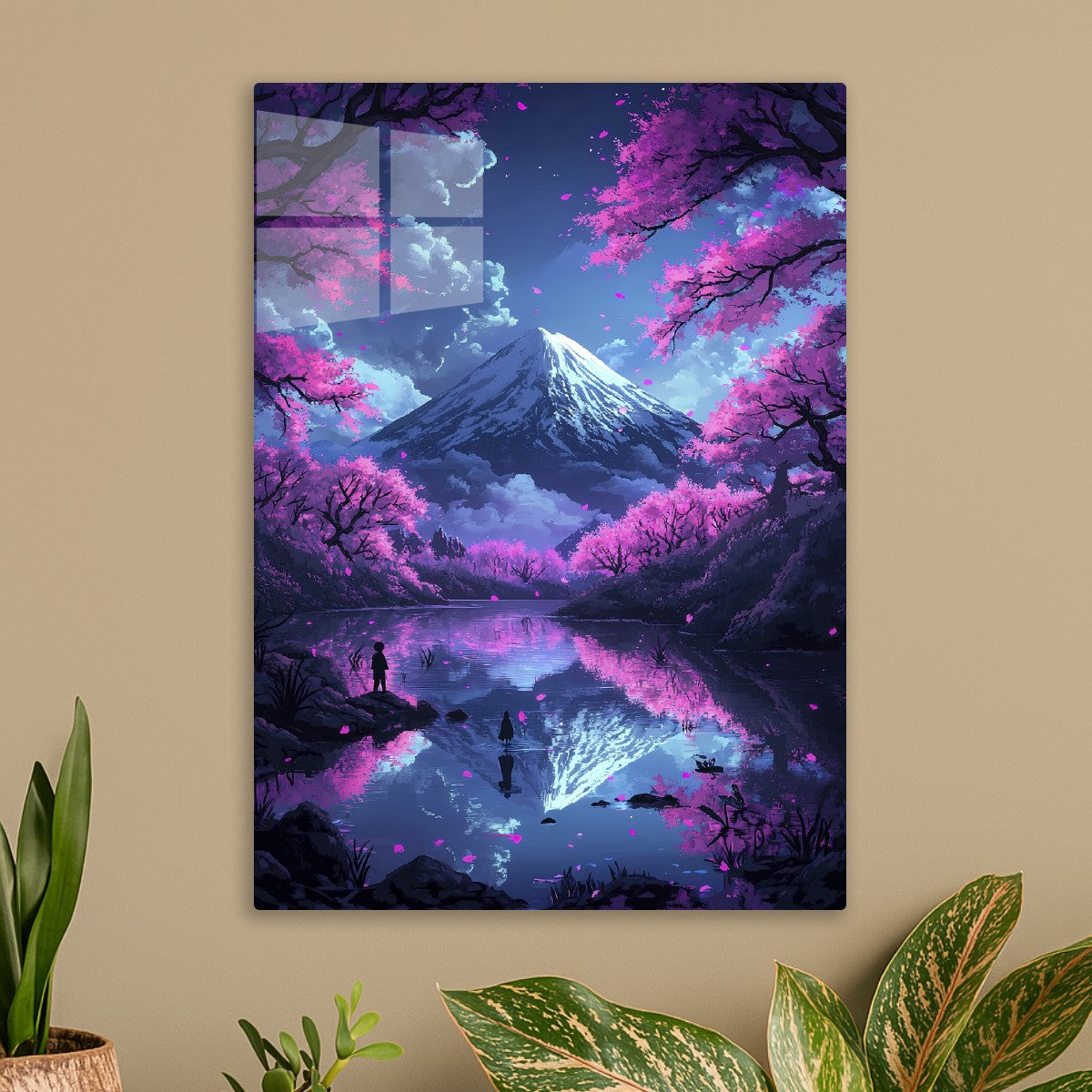 Neon Japanese Mount Fuji Landscape