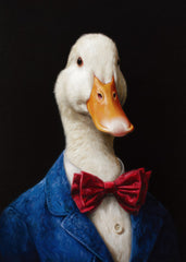 Duck Wearing a Red Bow Tie
