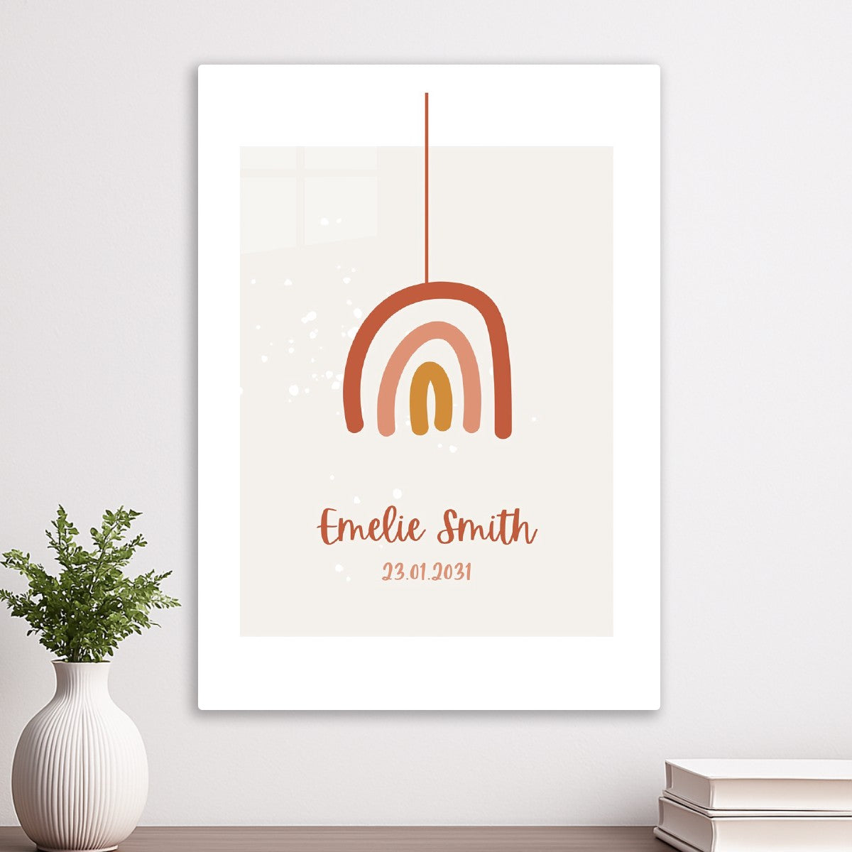 Boho Rainbow Birth Print 