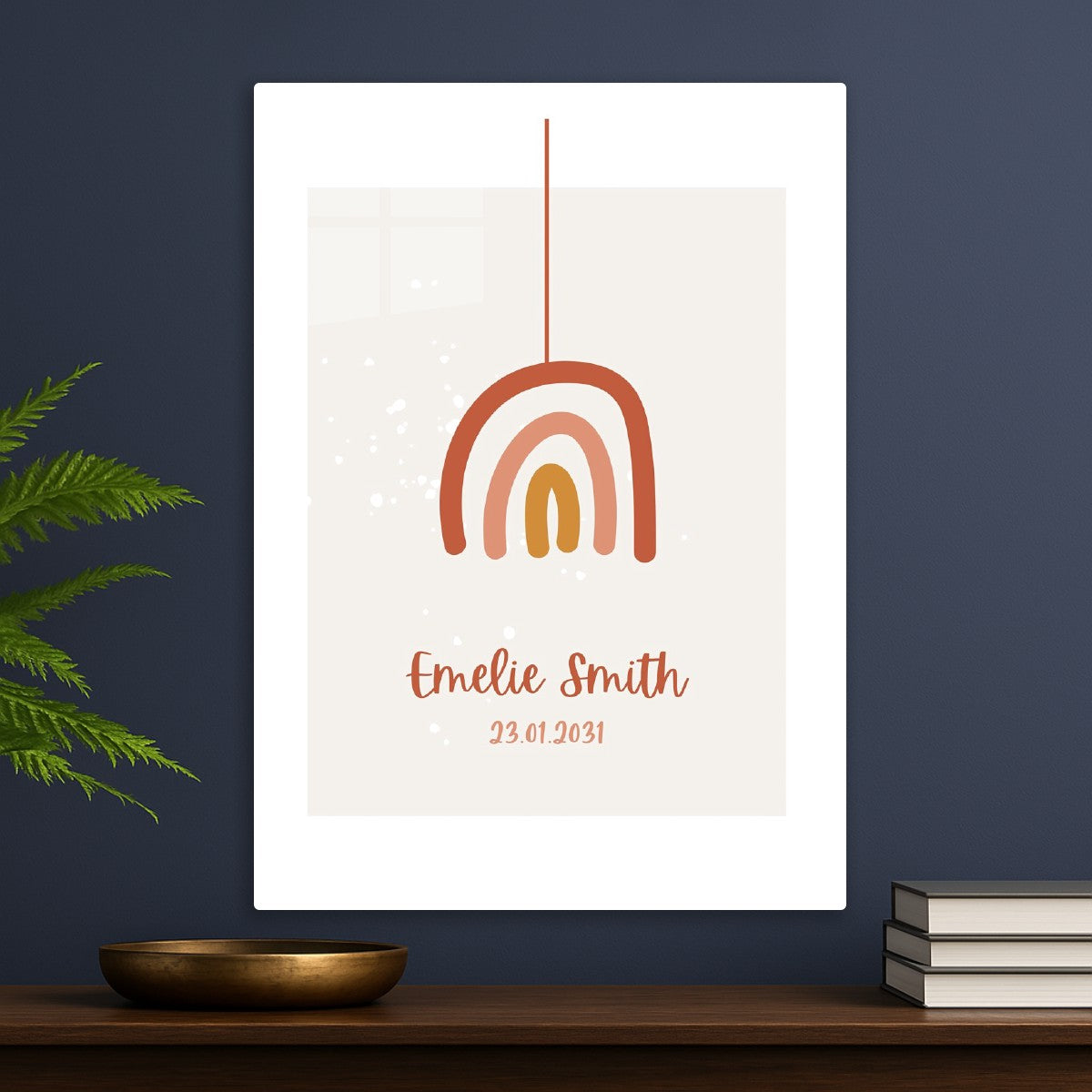 Boho Rainbow Birth Print 