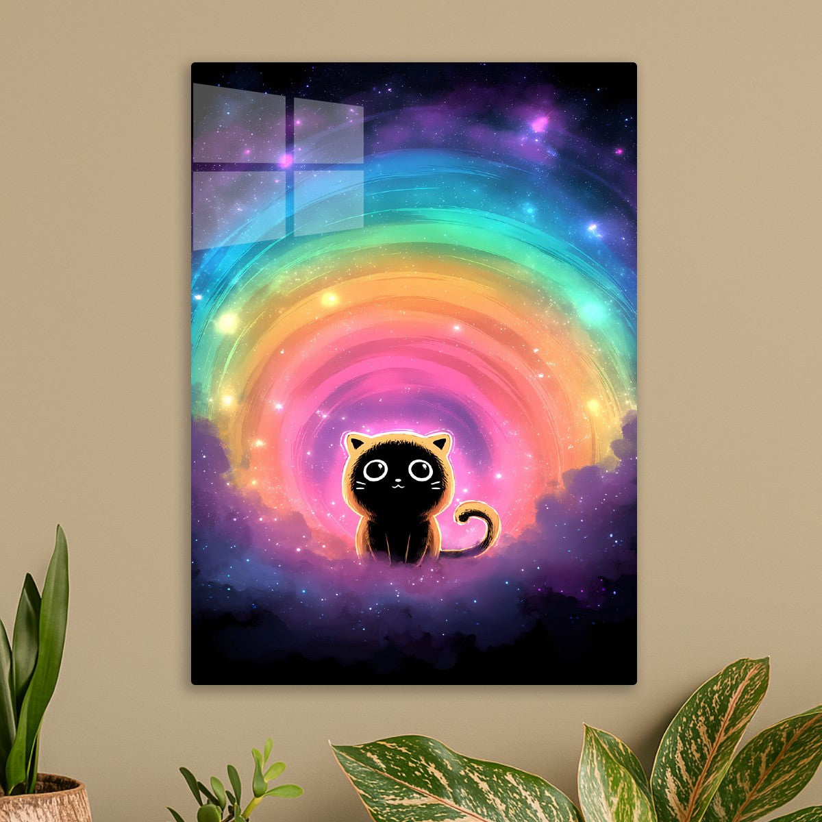 Cute Cat Kitten Rainbow Space