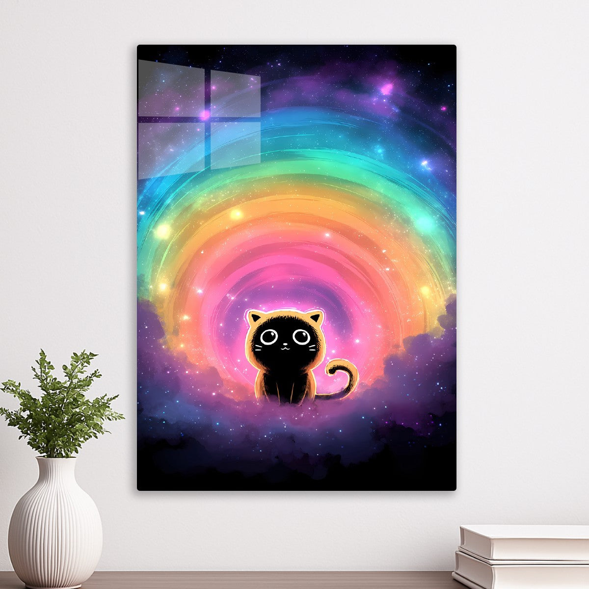 Cute Cat Kitten Rainbow Space