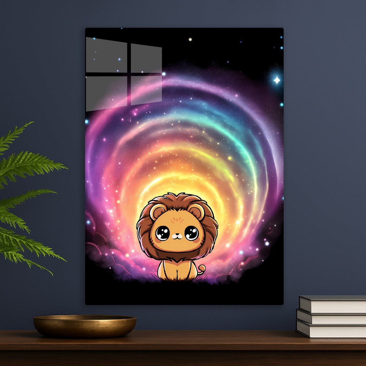 Cute Lion Chibi Rainbow Space