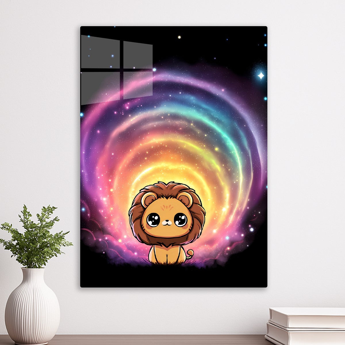Cute Lion Chibi Rainbow Space