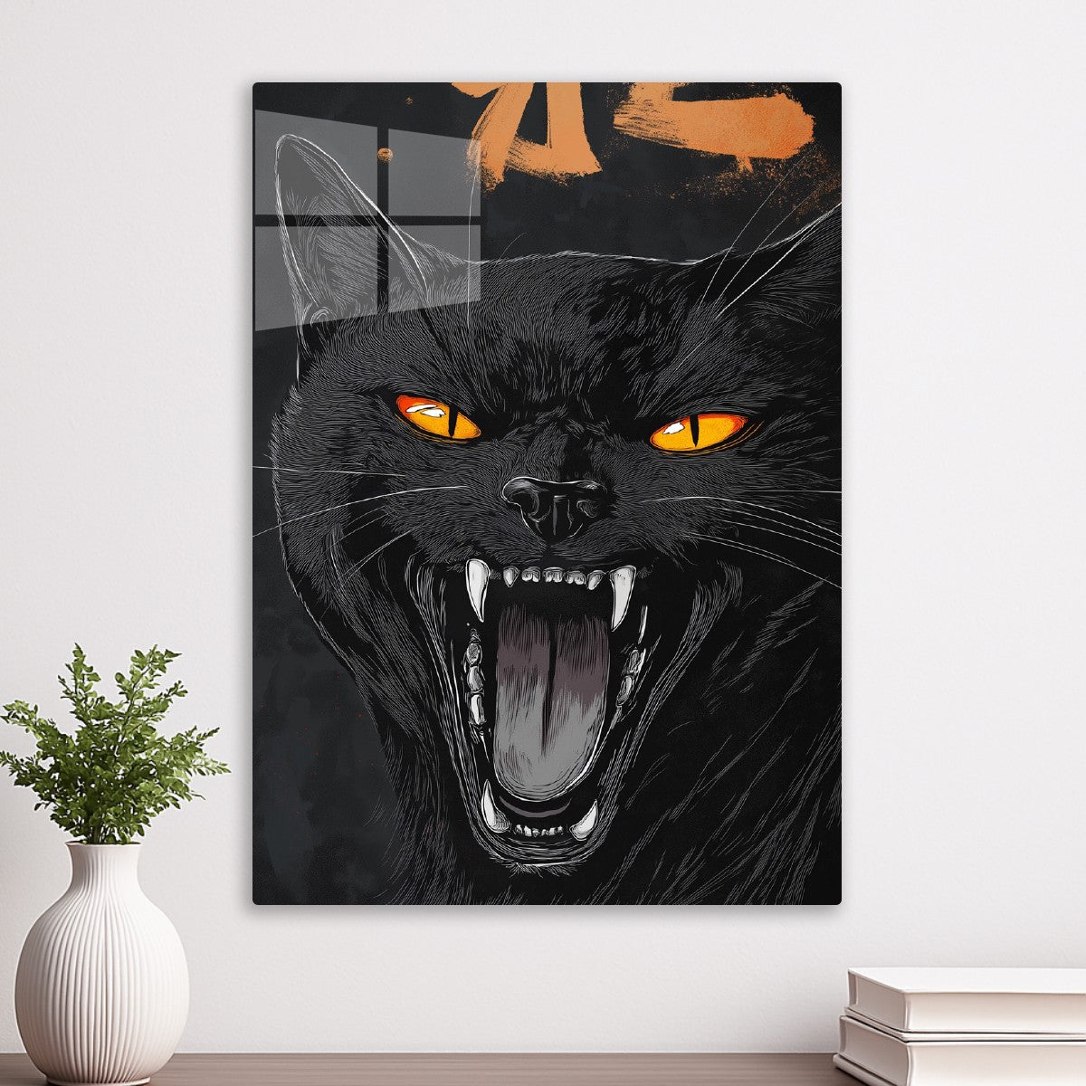 Fierce Black Cat's roaring