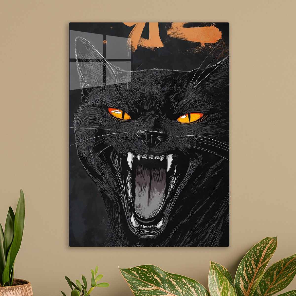 Fierce Black Cat's roaring